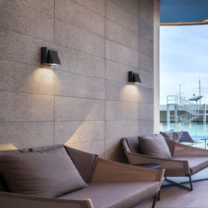 Moderne Zwarte Aluminium Buitenlamp met Geïntegreerde LED