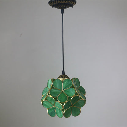 Vintage Glazen Hanglamp – Kleurrijk Handgemaakt Design