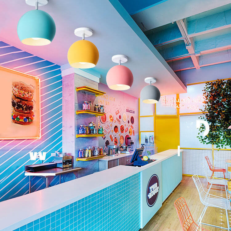 Moderne `Scandinavische Minimalistische Plafondlamp – IJzer & Hout in Meerdere Kleuren