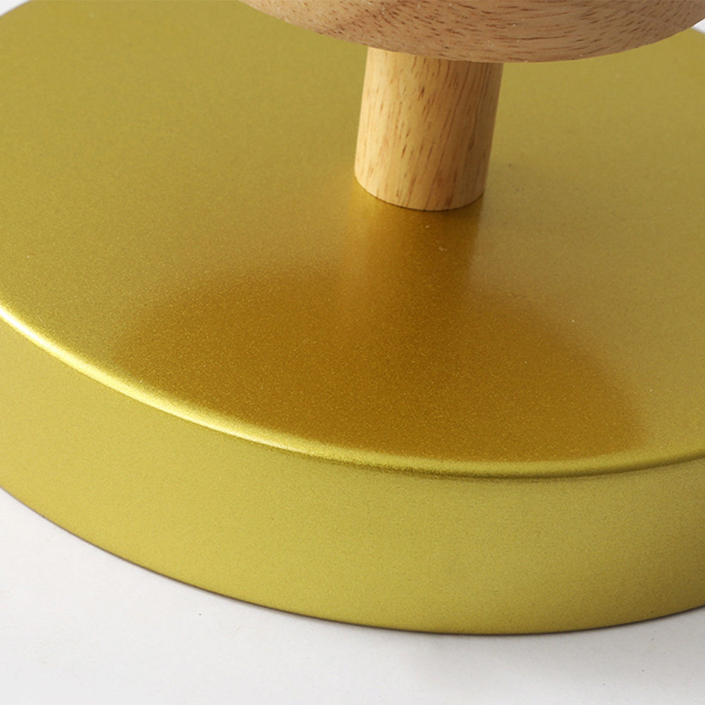 Scandinavische Plafondlamp met Houten Basis & Zacht Pastel Design