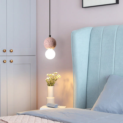 Stenen Japandi Hanglamp – Zwart/Roze/Grijs – E14 Fitting