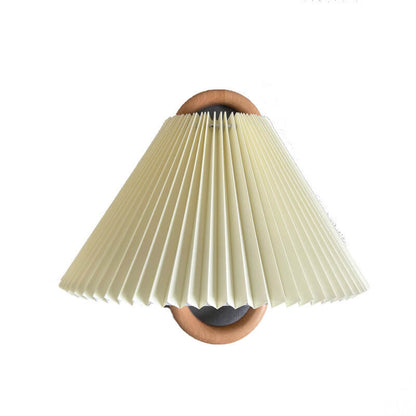 Moderne Houten Wandlamp met Stoffen Kap