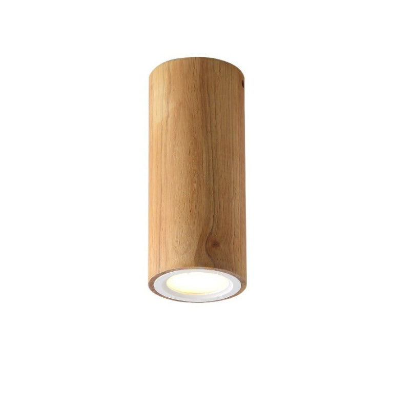 Moderne Houten LED Plafondlamp – Rubberwood & Acryl, 3 Formaten