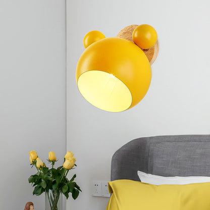 Scandinavische Cartoon Bear Dome Wandlamp – Kinderkamer Verlichting