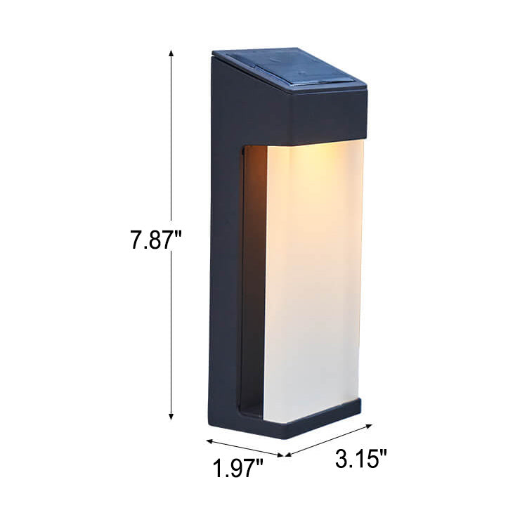 Solar Vierkante Matglazen LED Buitenlamp | Waterdichte Solar Wandlamp