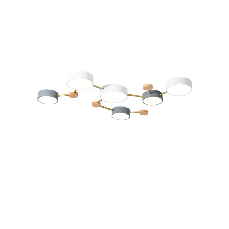 Modulaire Moderne LED Plafondlamp met Hout en Acryl in een Strak Design
