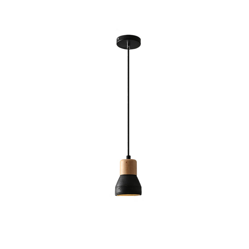 Moderne Hanglamp van Cement & Hout – E26 Fitting, 150 cm Verstelbaar Snoer