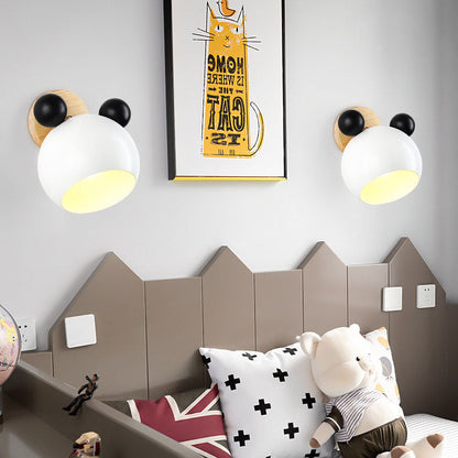 Scandinavische Cartoon Bear Dome Wandlamp – Kinderkamer Verlichting