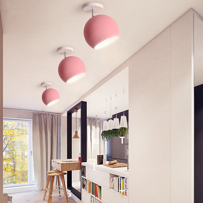 Moderne Scandinavische Minimalistische Plafondlamp van IJzer & Hout in Meerdere Kleuren