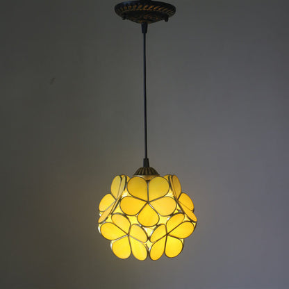 Vintage Glazen Hanglamp – Kleurrijk Handgemaakt Design