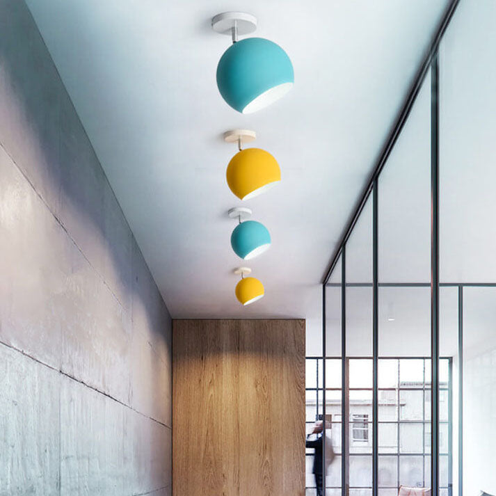 Moderne `Scandinavische Minimalistische Plafondlamp – IJzer & Hout in Meerdere Kleuren