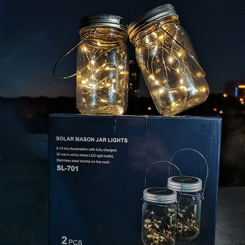 Solar LED Buitenlamp – Art Deco Wit/Geel –  (20 LED’s)