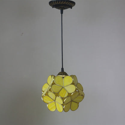 Vintage Glazen Hanglamp – Kleurrijk Handgemaakt Design