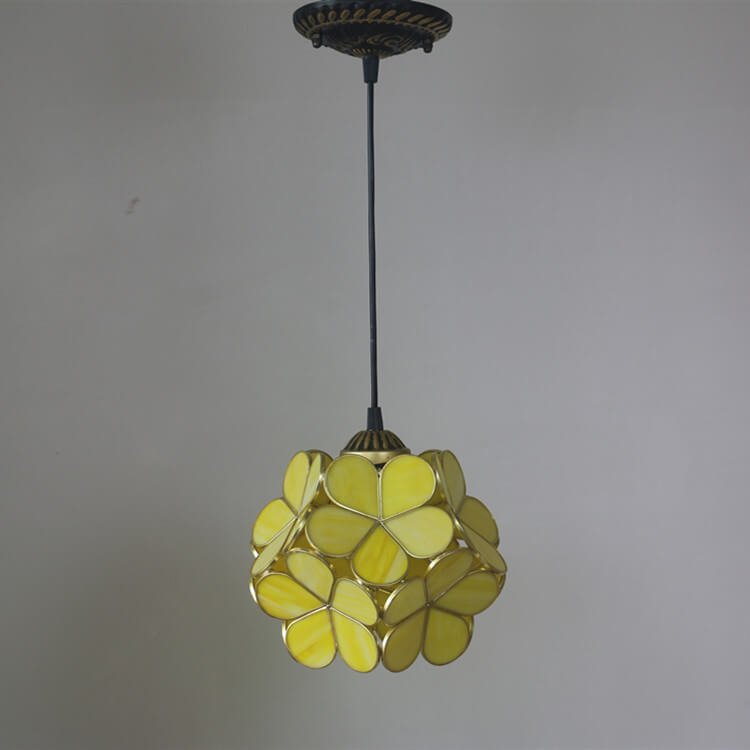 Vintage Glazen Hanglamp – Kleurrijk Handgemaakt Design