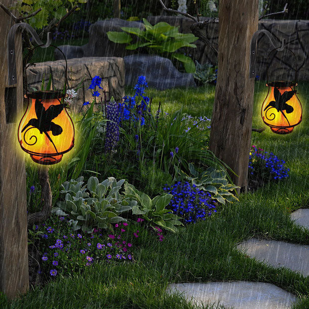 Decoratieve Solar LED Tuinlamp – Zwart – (1 LED)