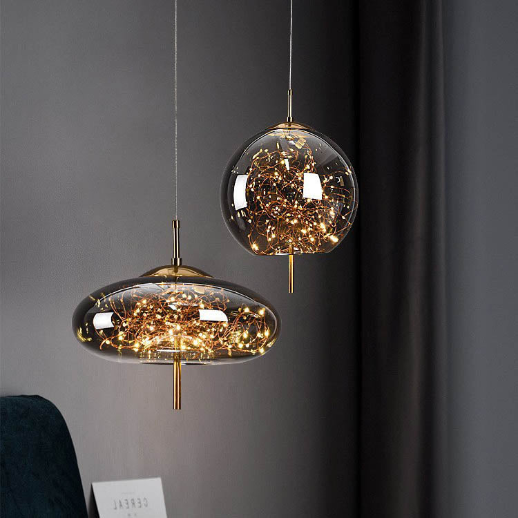 Scandinavische Glazen LED Hanglamp met Warm Design – Amber of Antracietgrijs