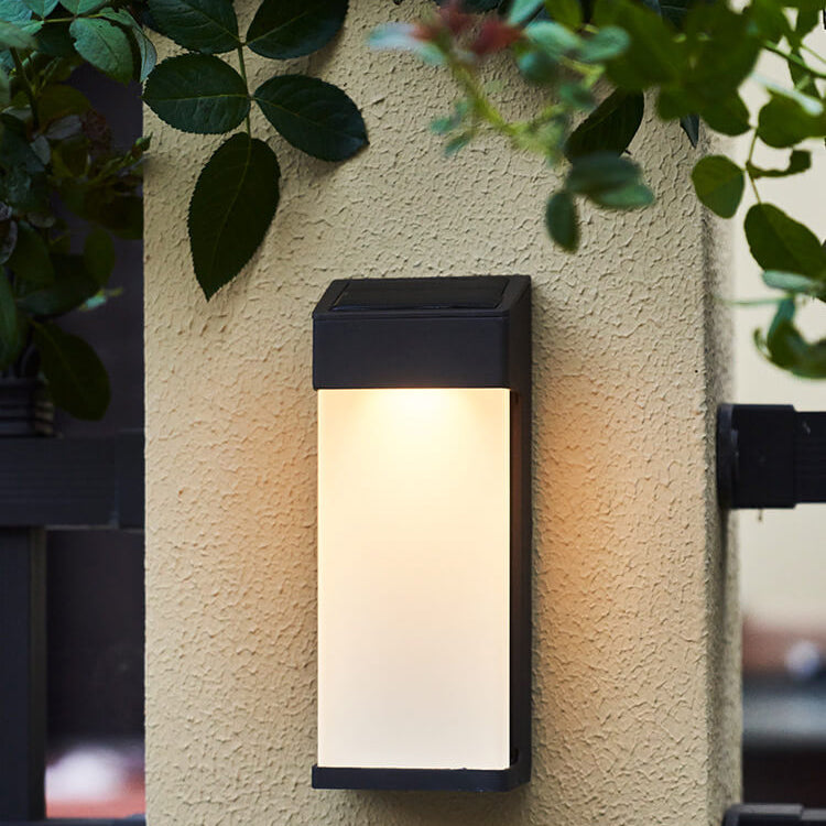 Solar Vierkante Matglazen LED Buitenlamp | Waterdichte Solar Wandlamp