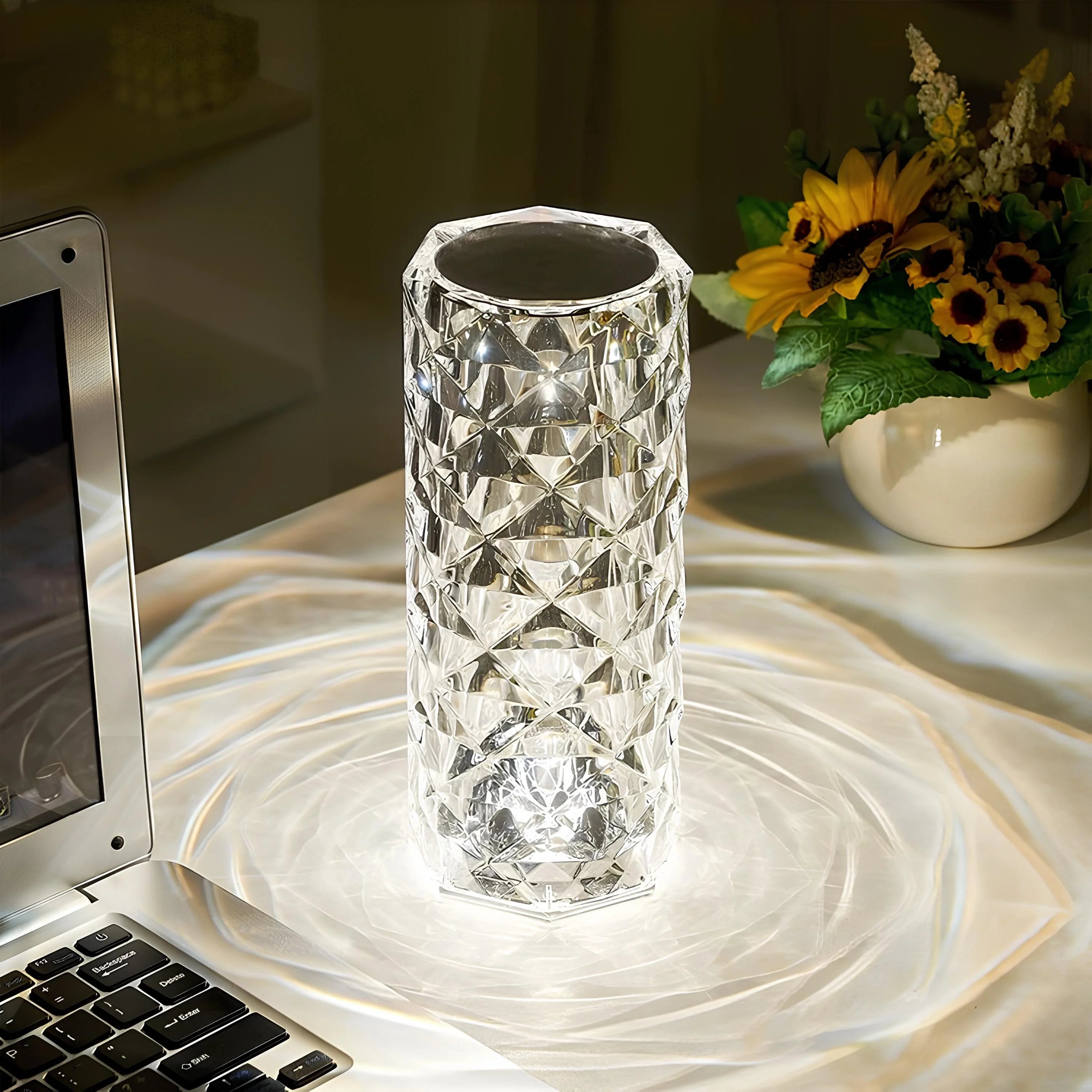 Baso – Sparkling Crystal Touch Tafellamp met Afstandsbediening & 16 Kleuren
