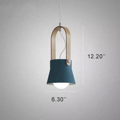 Kleurrijke Moderne Hanglamp – Metaal & Hout met E26 Fitting
