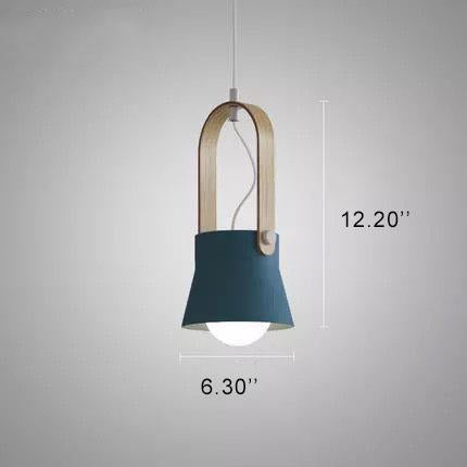 Kleurrijke Moderne Hanglamp met Metaal & Hout