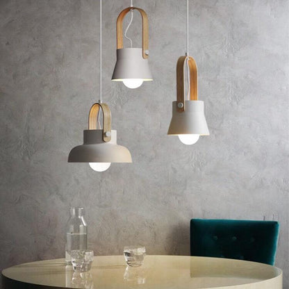 Kleurrijke Moderne Hanglamp – Metaal & Hout met E26 Fitting