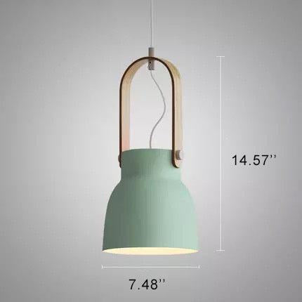 Kleurrijke Moderne Hanglamp – Metaal & Hout met E26 Fitting