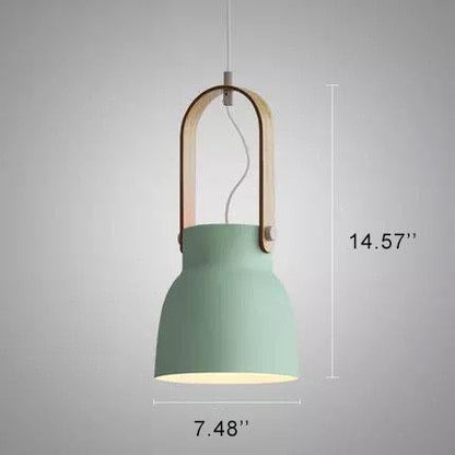 Kleurrijke Moderne Hanglamp – Metaal & Hout met E26 Fitting