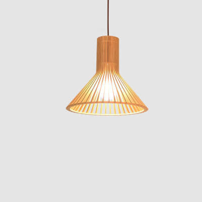 Moderne Houten Hanglamp – Japandi Design Beige – E26 Fitting