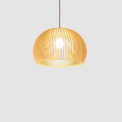 Moderne Houten Hanglamp – Japandi Design Beige – E26 Fitting