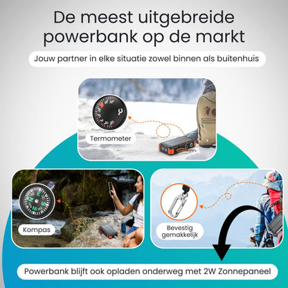 Lumio – Extra Krachtige Solar Powerbank 20000mAh met zonnepaneel & draadloos opladen