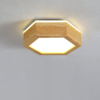 Moderne Houten Japandi LED Plafondlamp – 220V-240V – 1/2/3 Spots