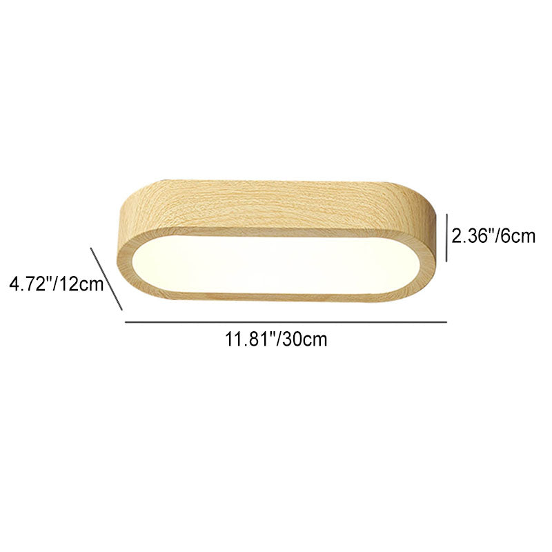Moderne Houten Plafondlamp – Hout/Walnoot Houtnerf – LED 8W
