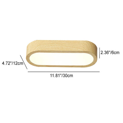 Moderne Houten Plafondlamp – Hout/Walnoot Houtnerf – LED 8W