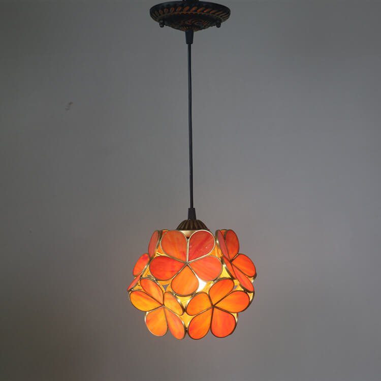 Vintage Glazen Hanglamp – Kleurrijk Handgemaakt Design