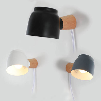 Moderne Wandlamp van IJzer en Hout – Zwart, Wit of Grijs