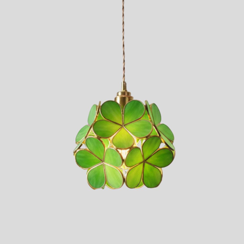 Vintage Glazen Hanglamp – Kleurrijk Handgemaakt Design