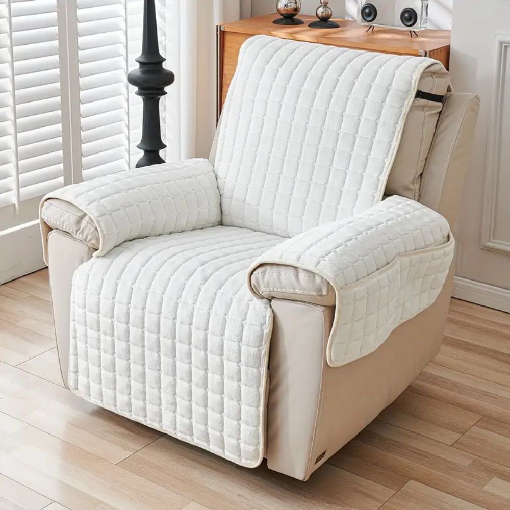 Gewatteerde Fauteuilbeschermer | Antislip Microvezel Fauteuilhoes Met Opbergvak