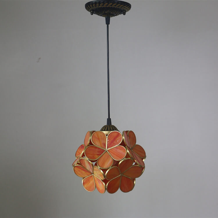 Vintage Glazen Hanglamp – Kleurrijk Handgemaakt Design
