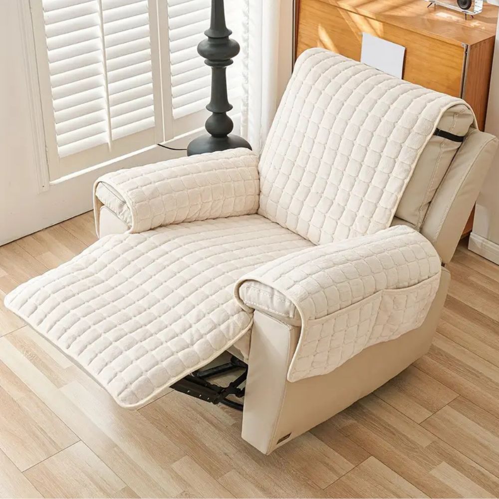 Gewatteerde Fauteuilbeschermer | Antislip Microvezel Fauteuilhoes Met Opbergvak