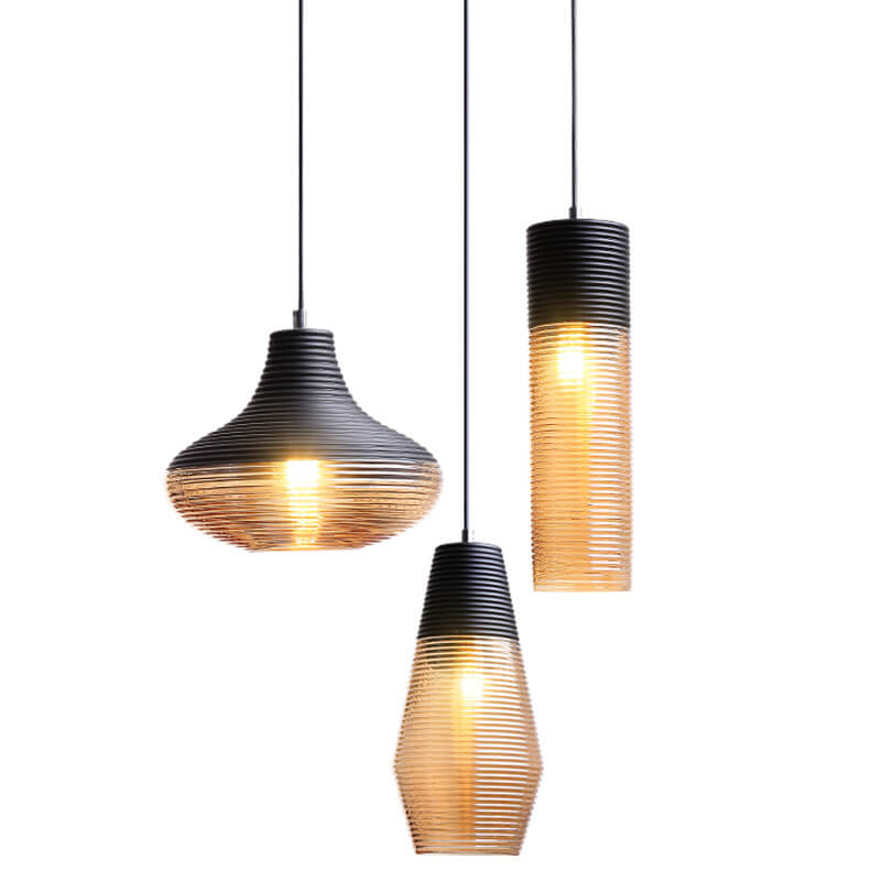 Moderne Glazen Hanglamp in Helder of Zwart Design