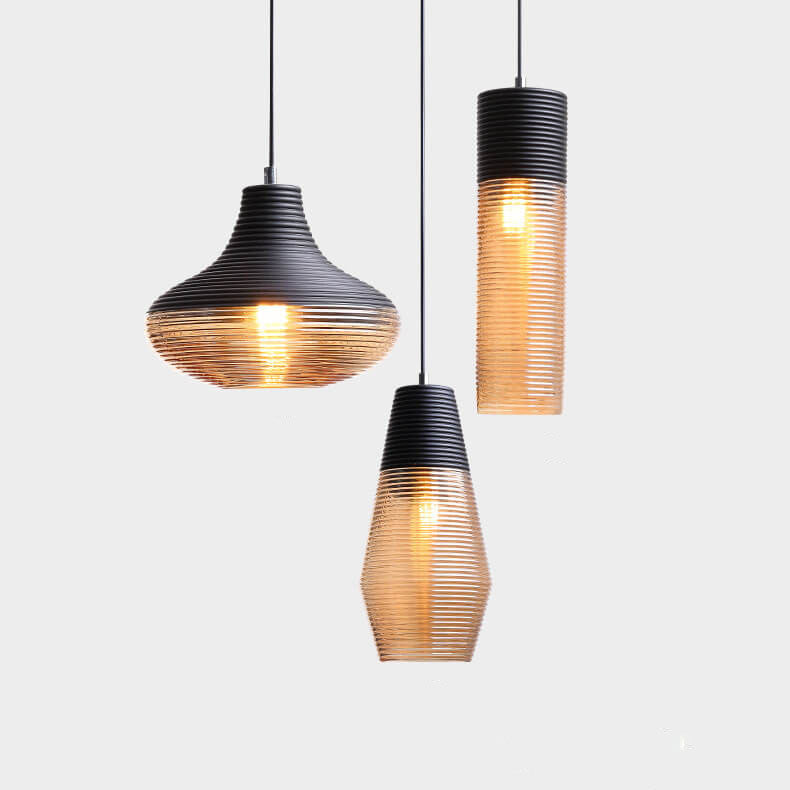 Moderne Glazen Hanglamp in Helder of Zwart Design
