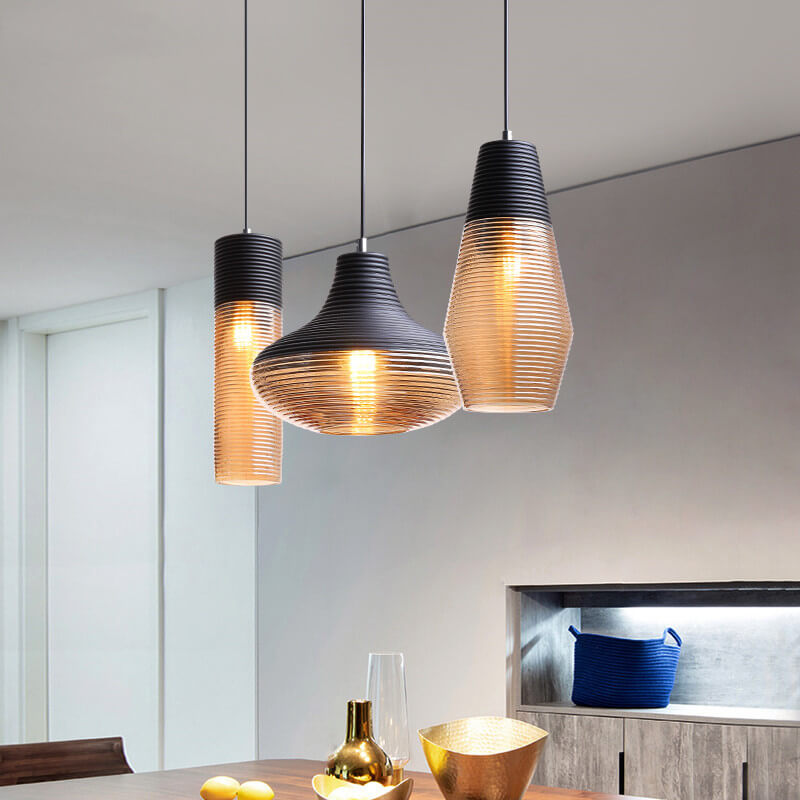 Moderne Glazen Hanglamp in Helder of Zwart Design