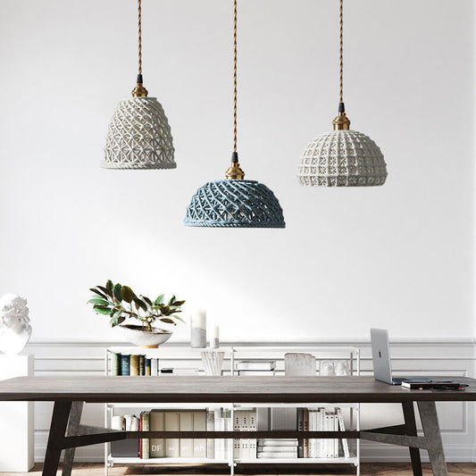 Moderne Japanse Porseleinen Hanglamp – Blauw of Wit met Verstelbaar Snoer