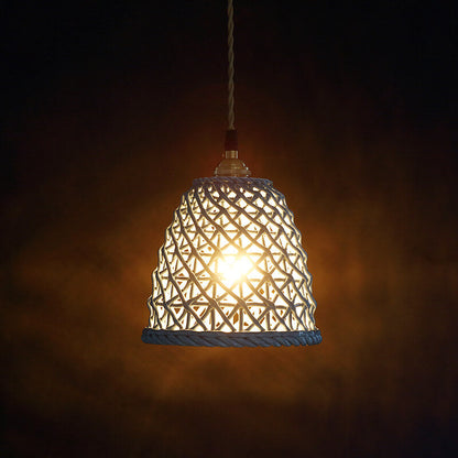 Moderne Japanse Porseleinen Hanglamp – Blauw of Wit met Verstelbaar Snoer