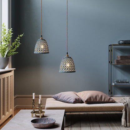 Moderne Japanse Porseleinen Hanglamp – Blauw of Wit met Verstelbaar Snoer