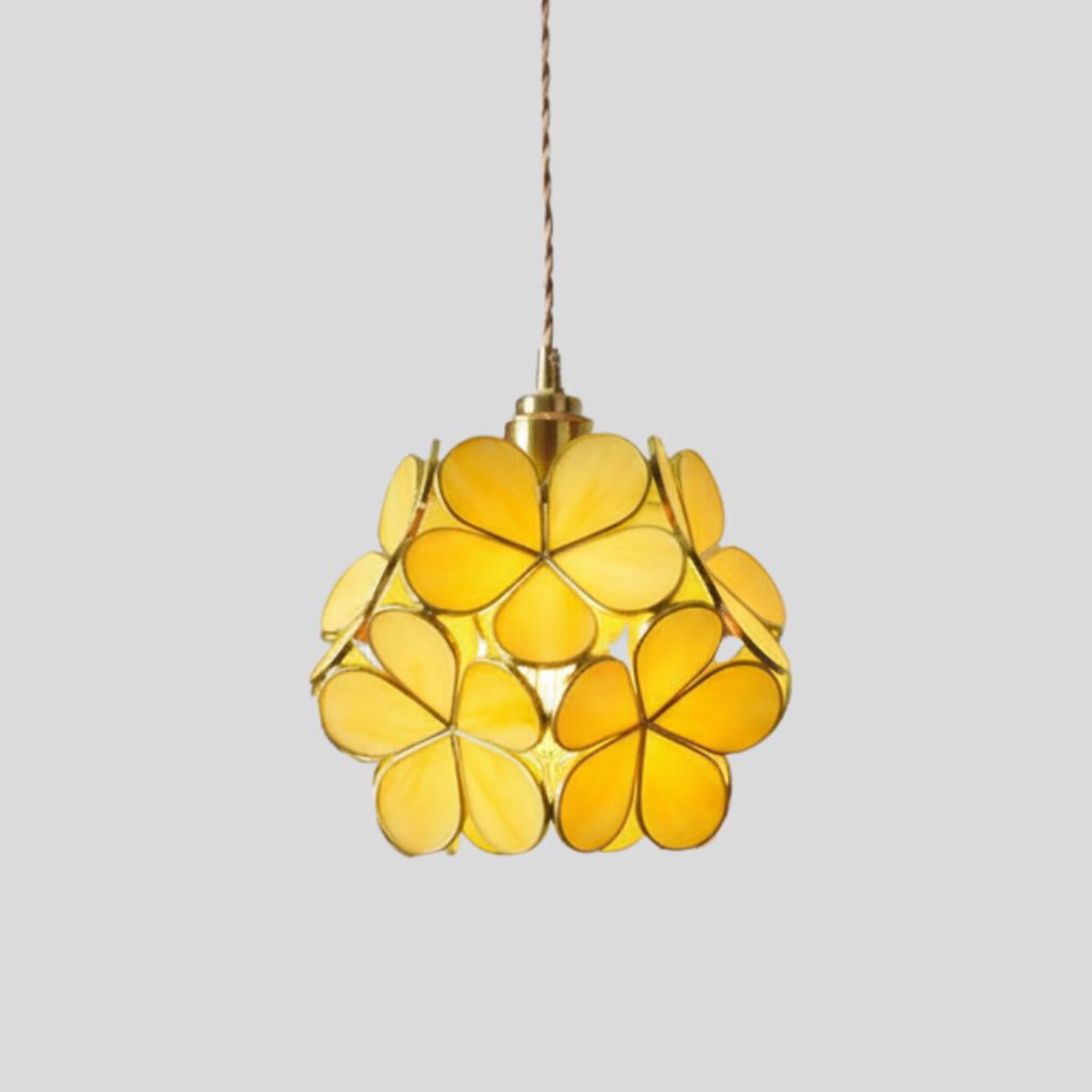 Vintage Glazen Hanglamp – Kleurrijk Handgemaakt Design