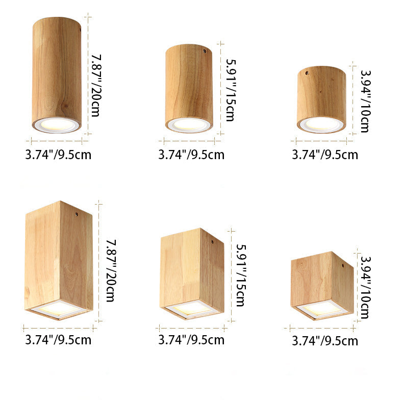 Moderne Houten LED Plafondlamp – Rubberwood & Acryl, 3 Formaten