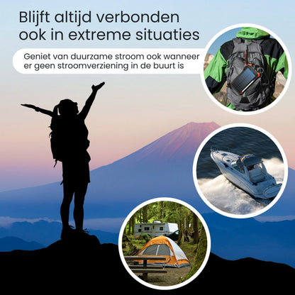 Lumio – Extra Krachtige Solar Powerbank 20000mAh met zonnepaneel & draadloos opladen