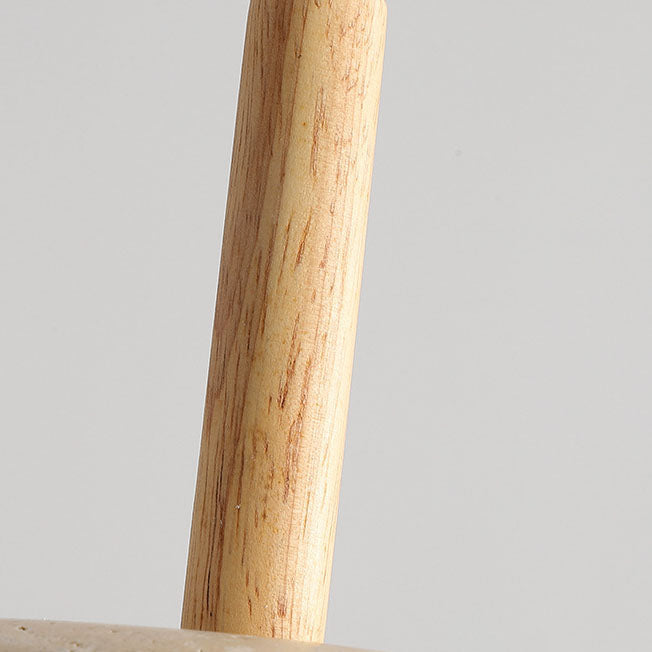 Japanse Hanglamp – Geel Travertin met Houten Accent en Geïntegreerde LED