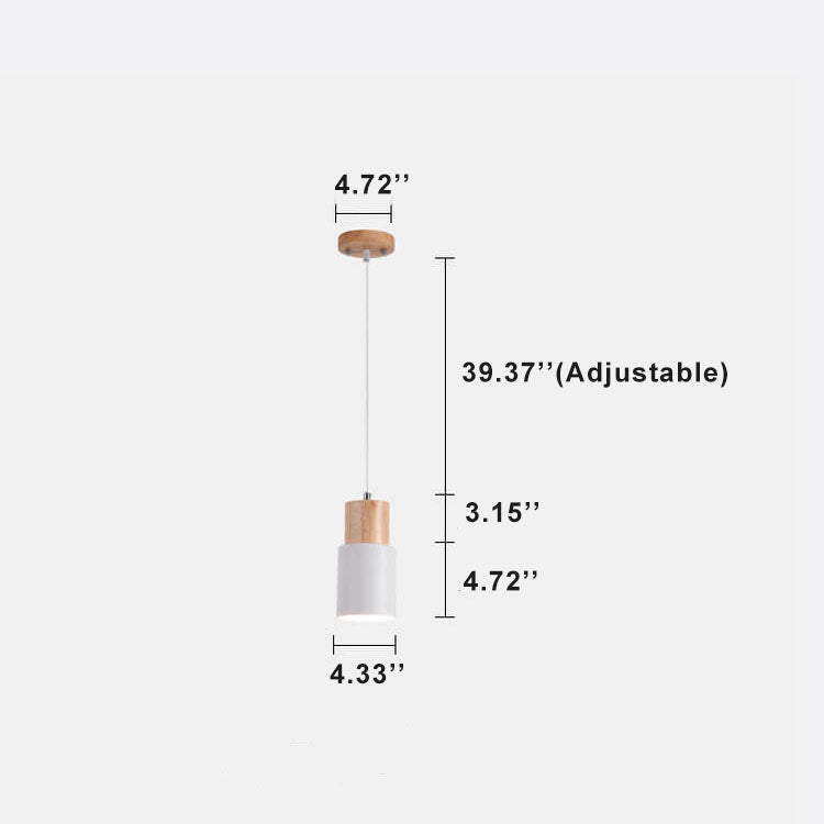 Moderne Hanglamp van Metaal en Hout met Kleurrijk Design